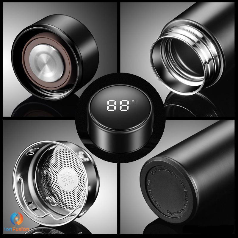 Smart Insulated Mug Stainless Steel Thermos Bottle LED Display (F - Fahrenheit)
