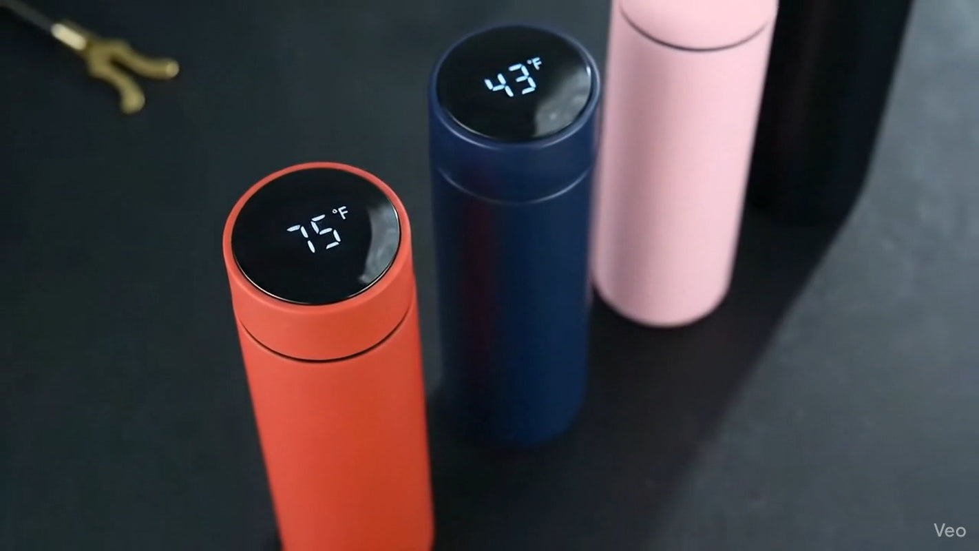Smart Insulated Mug Stainless Steel Thermos Bottle LED Display (F - Fahrenheit)